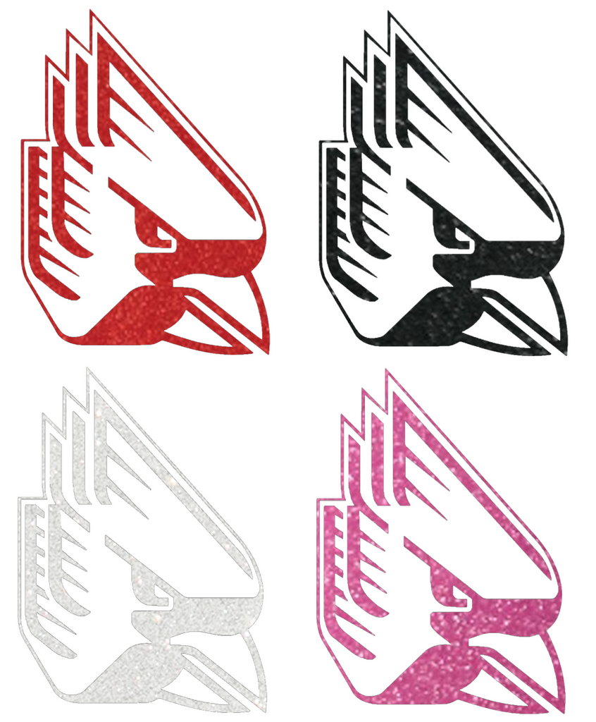 Ball State Cardinals Metallic Sparkle Team Logo Premium DieCut Vinyl Decal PICK COLOR & SIZE