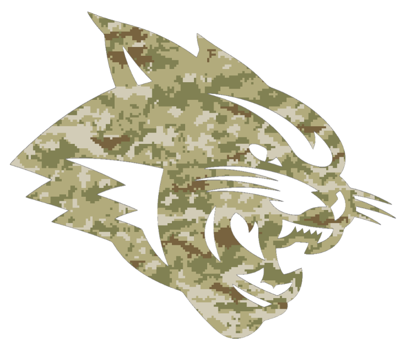 Abilene Christian Wildcats Mascot Logo Salute to Service Camouflage Camo Vinyl Decal PICK SIZE