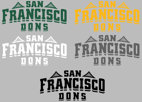 San Francisco Dons Team Name Logo Premium DieCut Vinyl Decal PICK COLOR & SIZE