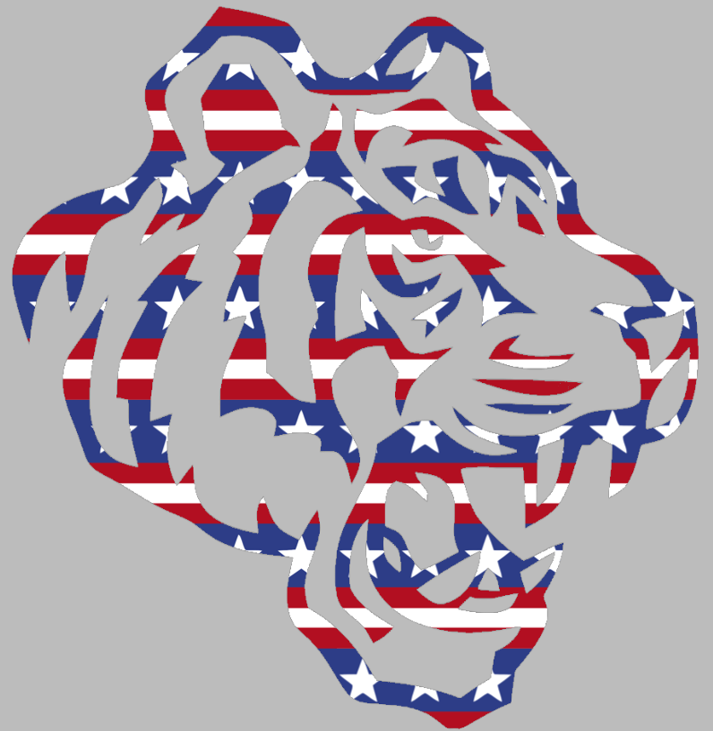 Savannah State Tigers Alternate Logo Stars & Stripes USA American Flag Vinyl Decal PICK SIZE