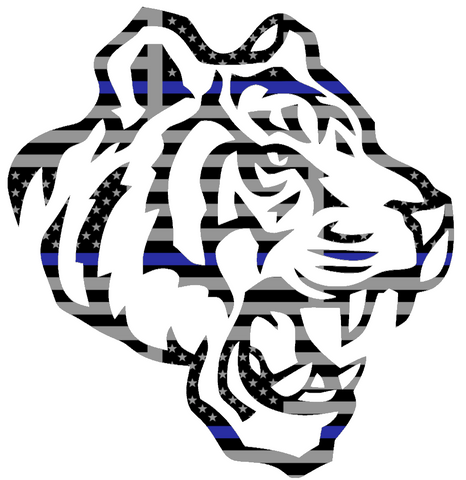 Savannah State Tigers Alternate Logo Thin Blue Line American Flag Premium DieCut Vinyl Decal PICK SIZE