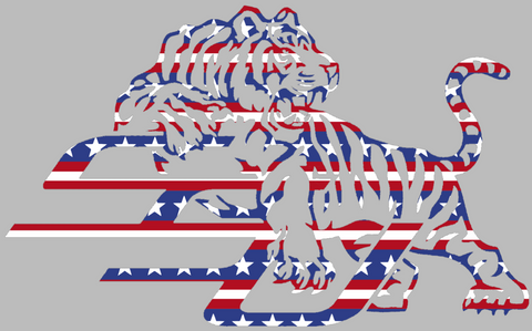 Savannah State Tigers Team Logo Stars & Stripes USA American Flag Vinyl Decal PICK SIZE