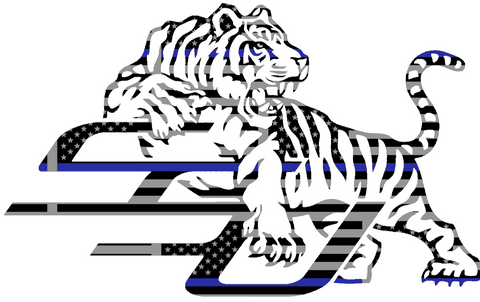 Savannah State Tigers Team Logo Thin Blue Line American Flag Premium DieCut Vinyl Decal PICK SIZE