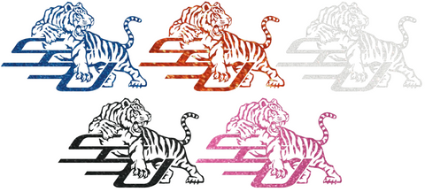Savannah State Tigers Metallic Sparkle Team Logo Premium DieCut Vinyl Decal PICK COLOR & SIZE