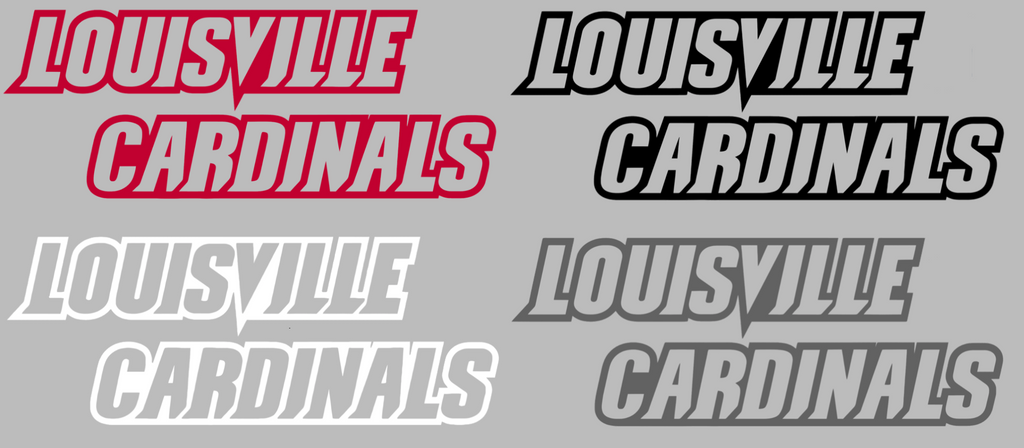 Louisville Cardinals Team Name Logo Premium DieCut Vinyl Decal PICK COLOR & SIZE