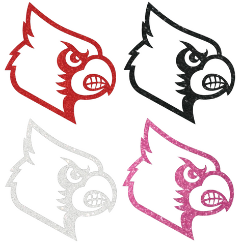 Louisville Cardinals Metallic Sparkle Team Logo Premium DieCut Vinyl Decal PICK COLOR & SIZE