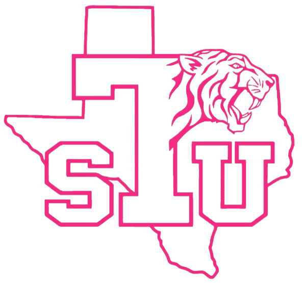 Texas Southern Tigers HOT PINK Team Logo Premium DieCut Vinyl Decal PICK SIZE