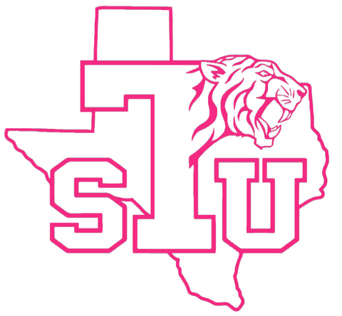 Texas Southern Tigers HOT PINK Team Logo Premium DieCut Vinyl Decal PICK SIZE