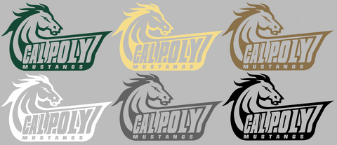 Cal Poly Mustangs Retro Throwback Logo Premium DieCut Vinyl Decal PICK COLOR & SIZE