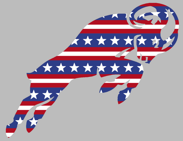 VCU Rams Alternate Logo Stars & Stripes USA American Flag Vinyl Decal PICK SIZE