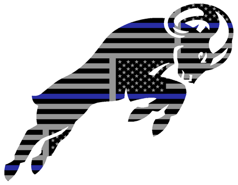 VCU Rams Alternate Logo Thin Blue Line American Flag Premium DieCut Vinyl Decal PICK SIZE