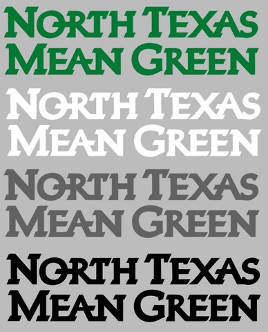 North Texas Mean Green Team Name Logo Premium DieCut Vinyl Decal PICK COLOR & SIZE