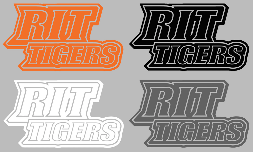RIT Tigers Team Name Logo Premium DieCut Vinyl Decal PICK COLOR & SIZE