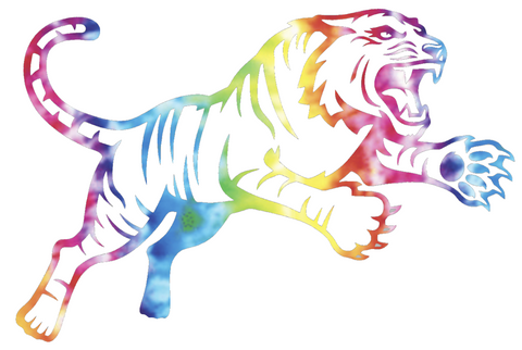 RIT Tigers Team Logo Crucial Catch Cancer Tie Dye Vinyl Decal PICK SIZE