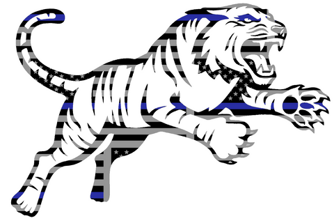 RIT Tigers Team Logo Thin Blue Line American Flag Premium DieCut Vinyl Decal PICK SIZE