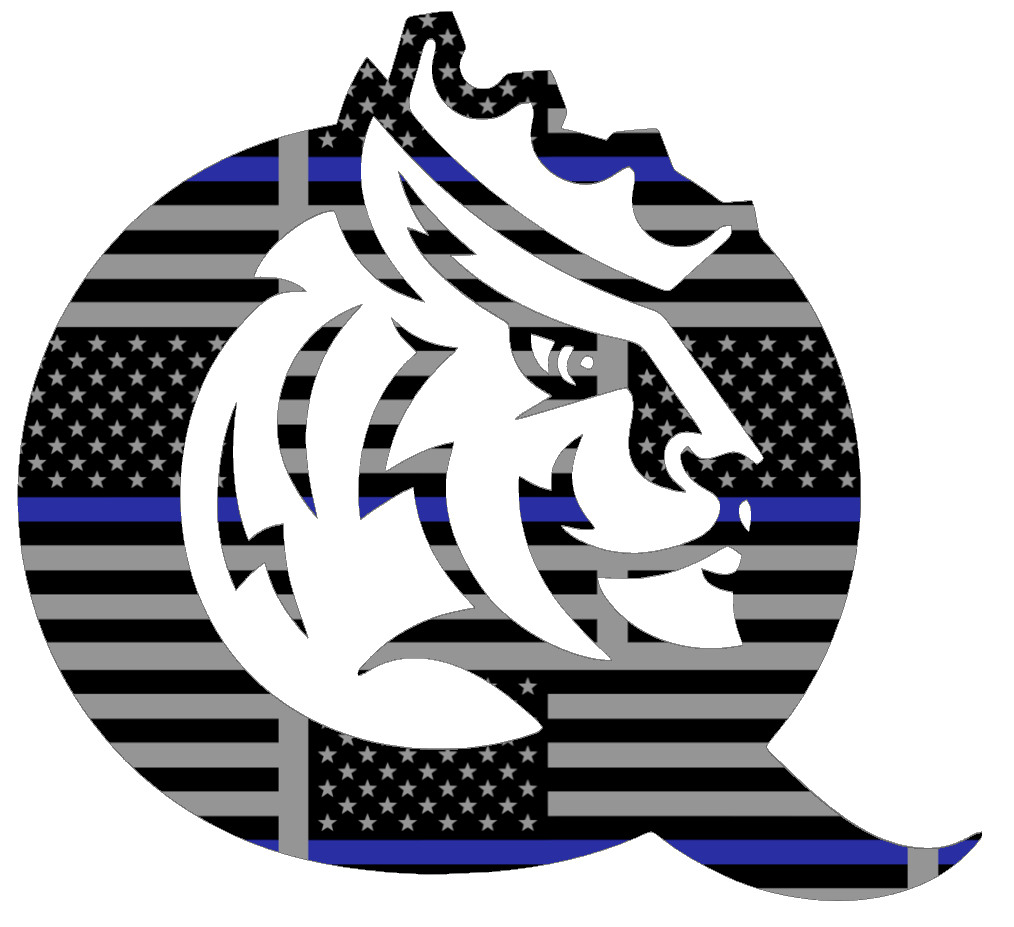 Queens Royals Team Logo Thin Blue Line American Flag Premium DieCut Vinyl Decal PICK SIZE