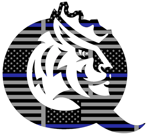 Queens Royals Team Logo Thin Blue Line American Flag Premium DieCut Vinyl Decal PICK SIZE