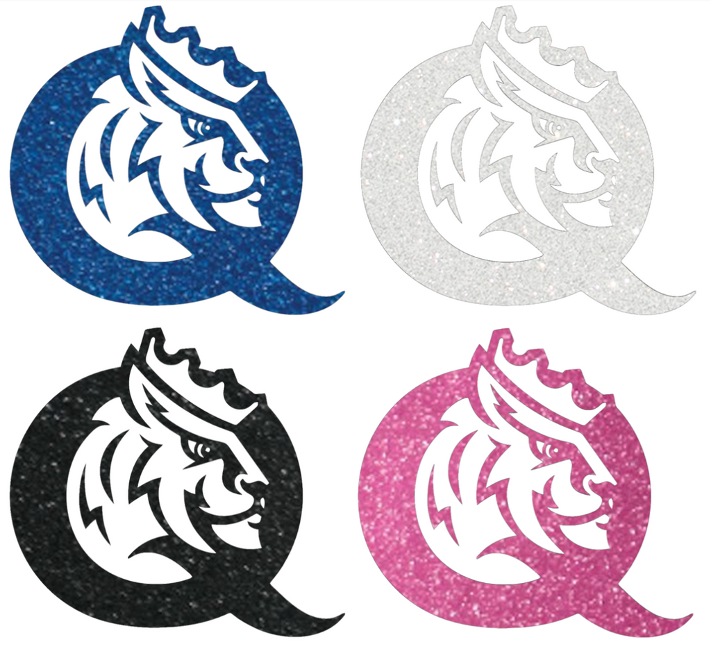 Queens Royals Metallic Sparkle Team Logo Premium DieCut Vinyl Decal PICK COLOR & SIZE