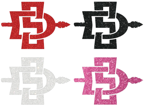 San Diego State Aztecs Metallic Sparkle Team Logo Premium DieCut Vinyl Decal PICK COLOR & SIZE
