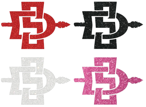 San Diego State Aztecs Metallic Sparkle Team Logo Premium DieCut Vinyl Decal PICK COLOR & SIZE
