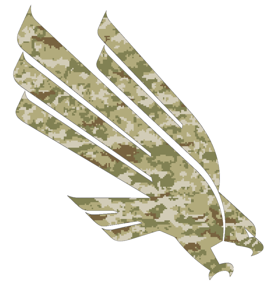 North Texas Mean Green Team Logo Salute to Service Camouflage Camo Vinyl Decal PICK SIZE