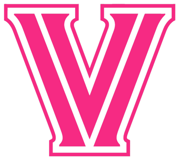 Villanova Wildcats HOT PINK Team Logo Premium DieCut Vinyl Decal PICK SIZE