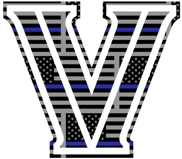 Villanova Wildcats Team Logo Thin Blue Line American Flag Premium DieCut Vinyl Decal PICK SIZE