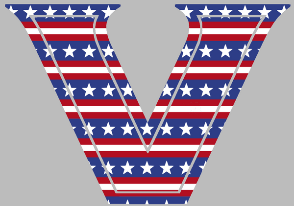Vanderbilt Commodores Team Logo Stars & Stripes USA American Flag Vinyl Decal PICK SIZE