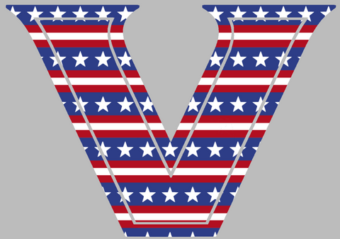 Vanderbilt Commodores Team Logo Stars & Stripes USA American Flag Vinyl Decal PICK SIZE