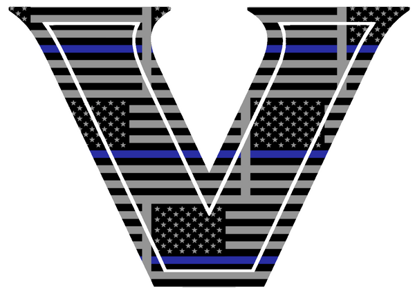Vanderbilt Commodores Team Logo Thin Blue Line American Flag Premium DieCut Vinyl Decal PICK SIZE