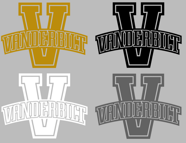 Vanderbilt Commodores Retro Throwback Logo Premium DieCut Vinyl Decal PICK COLOR & SIZE