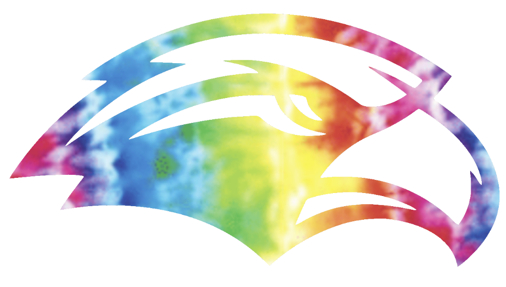 Southern Miss Golden Eagles Team Logo Crucial Catch Cancer Tie Dye Vinyl Decal PICK SIZE
