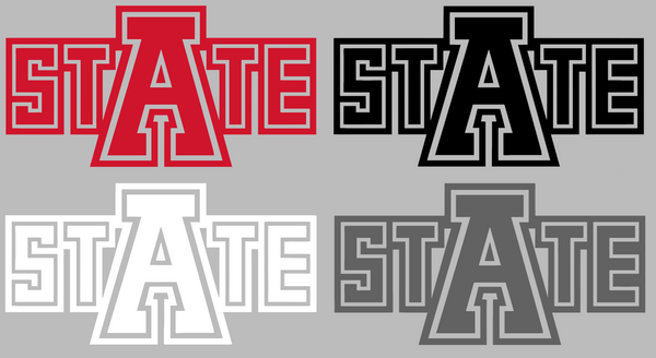 Arkansas State Red Wolves STATE Logo Premium DieCut Vinyl Decal PICK COLOR & SIZE