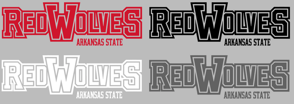 Arkansas State Red Wolves Team Name Logo Premium DieCut Vinyl Decal PICK COLOR & SIZE
