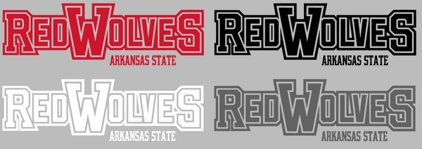 Arkansas State Red Wolves Team Name Logo Premium DieCut Vinyl Decal PICK COLOR & SIZE