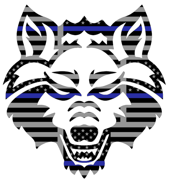 Arkansas State Red Wolves Team Logo Thin Blue Line American Flag Premium DieCut Vinyl Decal PICK SIZE