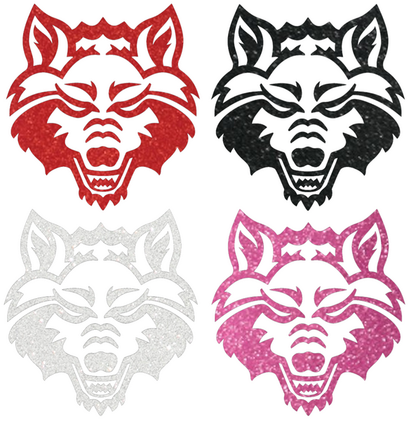 Arkansas State Red Wolves Metallic Sparkle Team Logo Premium DieCut Vinyl Decal PICK COLOR & SIZE