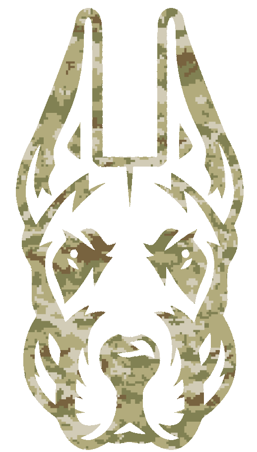 Albany Great Danes Team Logo Salute to Service Camouflage Camo Vinyl Decal PICK SIZE