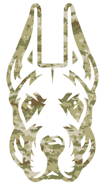 Albany Great Danes Team Logo Salute to Service Camouflage Camo Vinyl Decal PICK SIZE