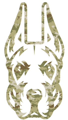Albany Great Danes Team Logo Salute to Service Camouflage Camo Vinyl Decal PICK SIZE
