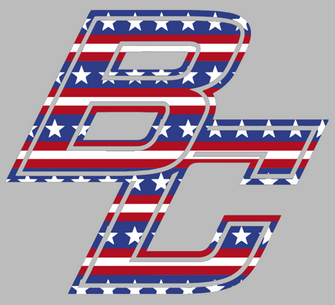 Boston College Eagles BC Logo Stars & Stripes USA American Flag Vinyl Decal PICK SIZE