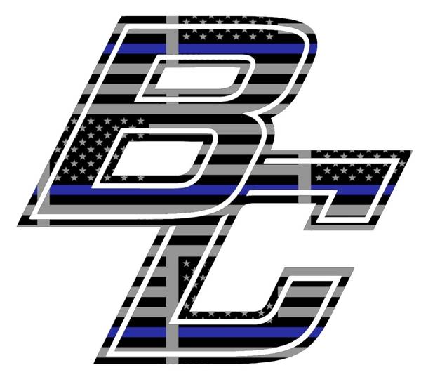 Boston College Eagles BC Logo Thin Blue Line American Flag Premium DieCut Vinyl Decal PICK SIZE