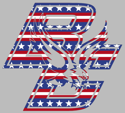 Boston College Eagles Team Logo Stars & Stripes USA American Flag Vinyl Decal PICK SIZE