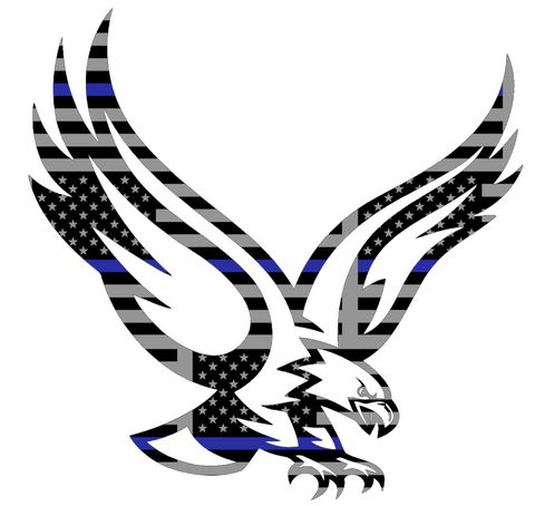 Boston College Eagles Mascot Logo Thin Blue Line American Flag Premium DieCut Vinyl Decal PICK SIZE