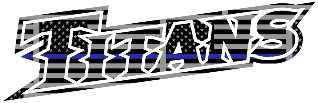 Cal State Fullerton Titans Team Logo Thin Blue Line American Flag Premium DieCut Vinyl Decal PICK SIZE