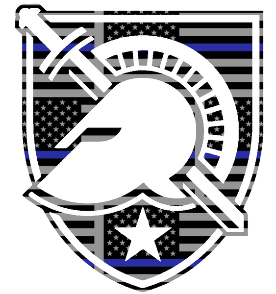 Army Black Knights Team Logo Thin Blue Line American Flag Premium DieCut Vinyl Decal PICK SIZE