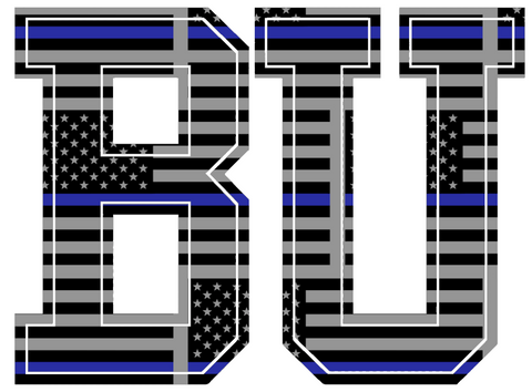 Boston University Terriers Team Logo Thin Blue Line American Flag Premium DieCut Vinyl Decal PICK SIZE