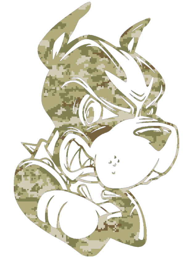 Boston University Terriers Mascot Logo Salute to Service Camouflage Camo Vinyl Decal PICK SIZE