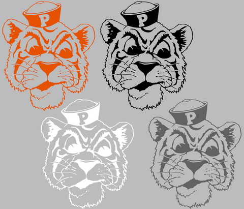 Pacific Tigers Retro Throwback Logo Premium DieCut Vinyl Decal PICK COLOR & SIZE