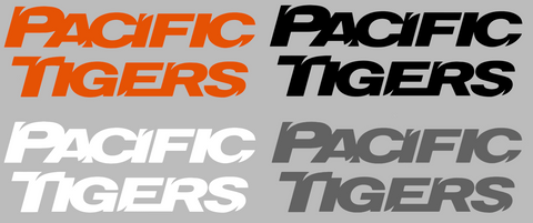 Pacific Tigers Team Name Logo Premium DieCut Vinyl Decal PICK COLOR & SIZE